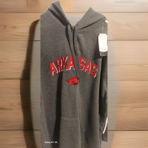 Adidas 3XLT Arkansas Razorbacks Embroidered Sweatshirt Hoodie NCAA Football NWT - Picture 1 of 8